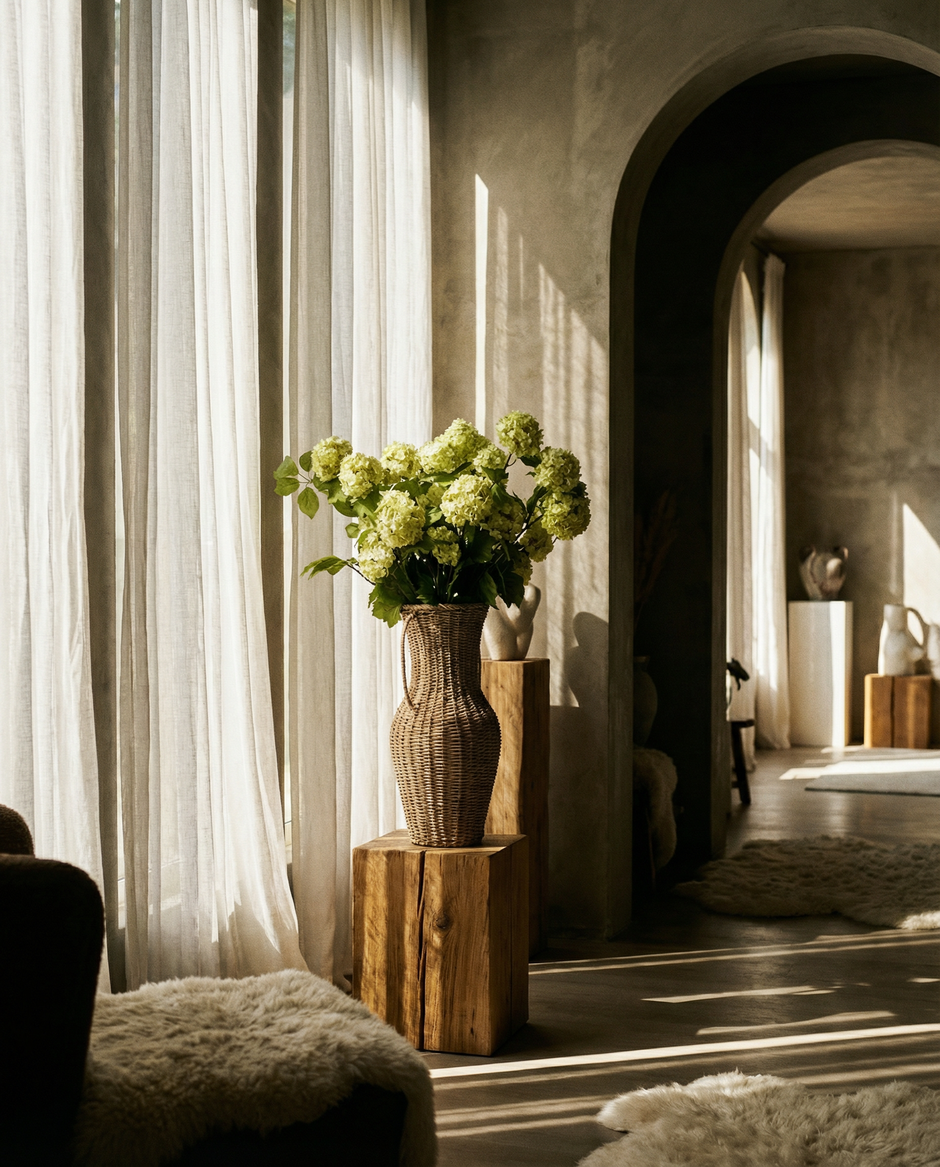 The Hydrangea Woven Vase Set (Scented) NO.4501