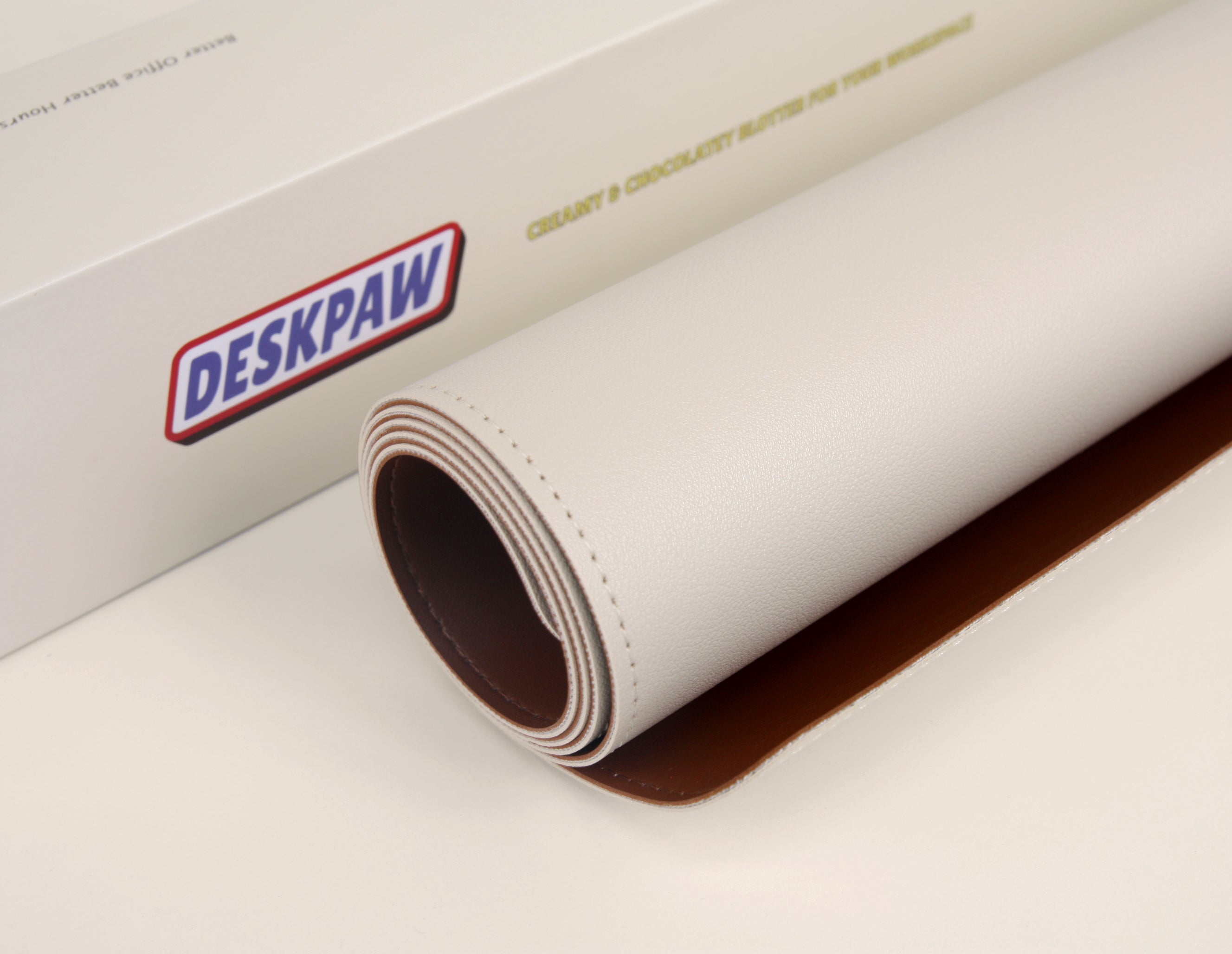 DeskPaw Premium Beige/Brown Desk Pad Dual-Sided Leather Blotter