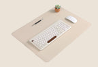 DeskPaw Premium Beige/Brown Desk Pad Dual-Sided Leather Blotter