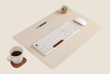 Load image into Gallery viewer, DeskPaw Premium Beige/Brown Desk Pad Dual-Sided Leather Blotter
