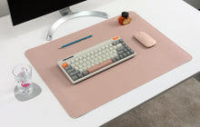Load image into Gallery viewer, DeskPaw Pink/Silver Premium Desk Pad Dual-Sided Leather Blotter
